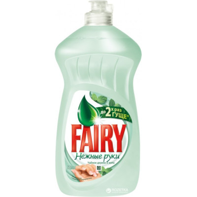 Жидкое средство для мытья посуды FAIRY Нежные руки Чайное дерево и Мята, 500 мл