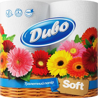 Туалетний папір Диво Soft на гільзі 4 рулони, білий