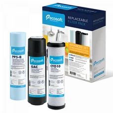 Улучшенный комплект картриджей ECOSOFT 1-2-3 для фильтров обратного осмоса