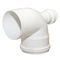 Присоединение к унитазу (АБУ) Uniplast белый 110х50х90°, прямое короткое