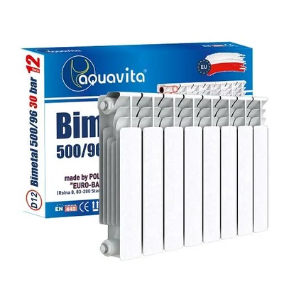 Секция радиатора биметаллического AQUAVITA 500/100 D12, 30 бар