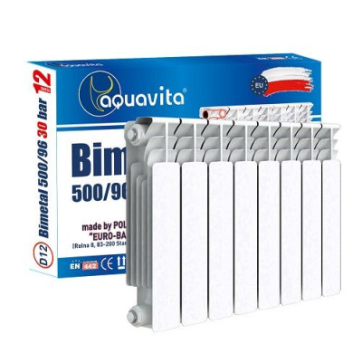 Секция радиатора биметаллического AQUAVITA 350/96 350D2, 30 бар