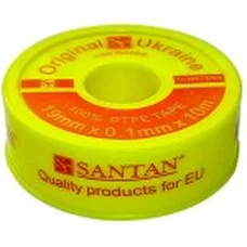 Фум лента SANTAN PROFI, желтая 19 мм*0,1 мм*10 м