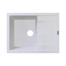 Мойка для кухни ARGO Stella 645х495х200 белый, с отверстием для смесителя