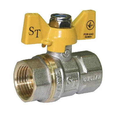 Кран шаровый для газа SANTAN Professional 602, 3/4" внутренний - внутренний, желтая бабочка