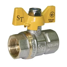 Кран кульовий для газу SANTAN Professional 602, 1/2" внутрішній-внутрішній, жовтий метелик