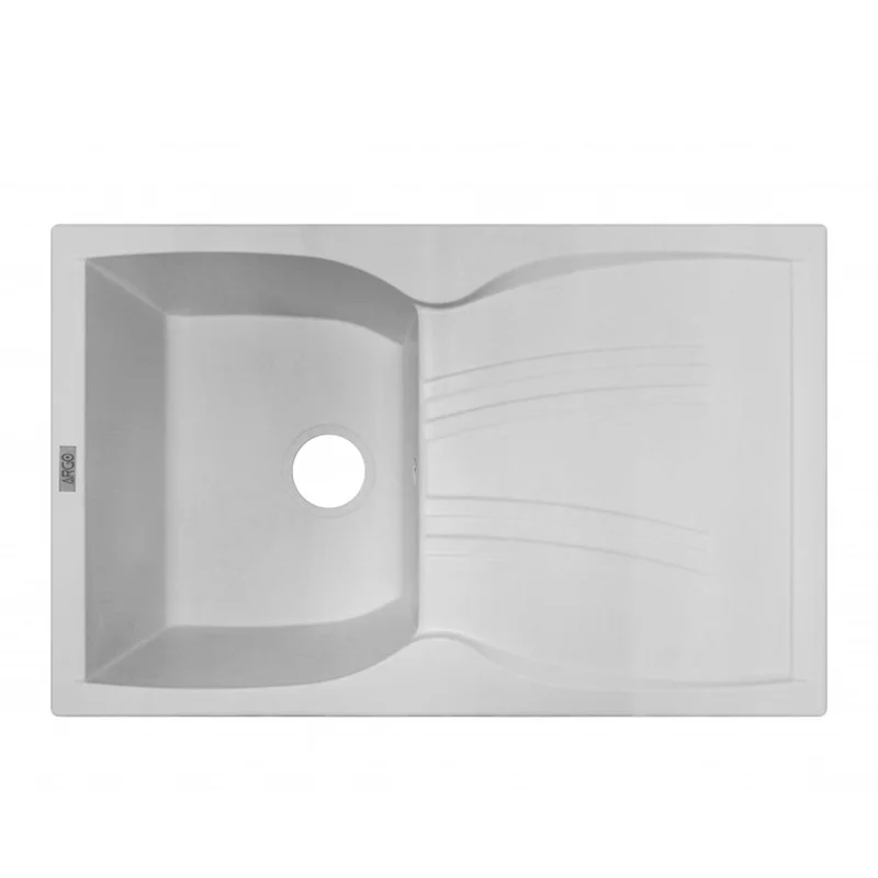 Мойка для кухни ARGO Medio 780х495х235 белый, с отверстием для смесителя