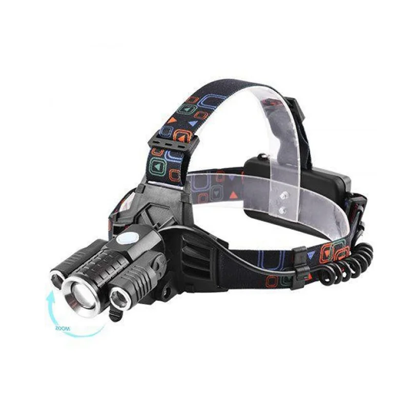 Фонарь налобный аккумуляторный Police W602-T6+2XPE ЗУ 220V - 12V, 2x18650, zoom