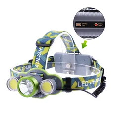 Ліхтар налобний 2133-T6+2COB, ЗУ micro USB, 2х18650/3xAA, індикація заряду, signal light, Box