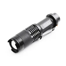 Фонарь металлический Poliсe 1812-T6, ЗП 220/12V, 1x18650, zoom, с клипсой
