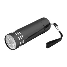 Фонарик светодиодный металлический 9/3а-9LED на батарейках 3хААА