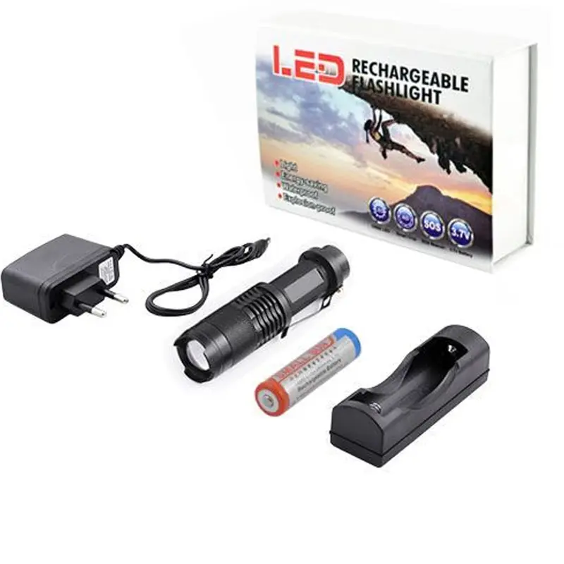 Фонарь металлический Poliсe 1812-T6, ЗП 220/12V, 1x18650, zoom, с клипсой Фонарь металлический Poliсe 1812-T6, ЗП 220/12V, 1x18650, zoom, с клипсой