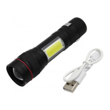 Фонарь ручной компактный Police BL-520-T6+COB аккумуляторный з/у USB-micro Черный металлический