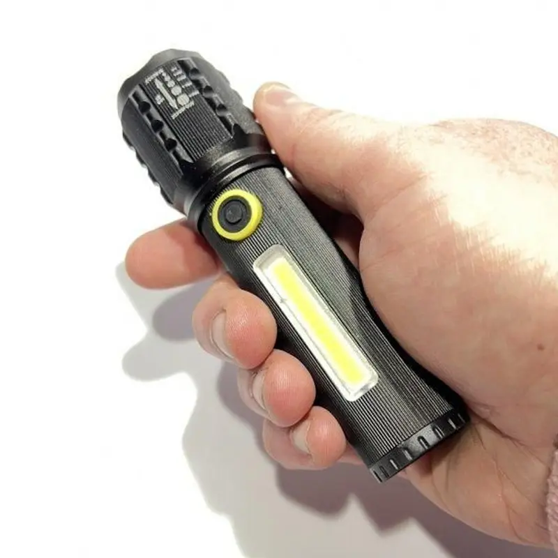 Ліхтарик ручний компактний Police C71/C81-P50+COB Li-Ion акумулятор, металевий, чорний Ліхтарик ручний компактний Police C71/C81-P50+COB Li-Ion акумулятор, металевий, чорний