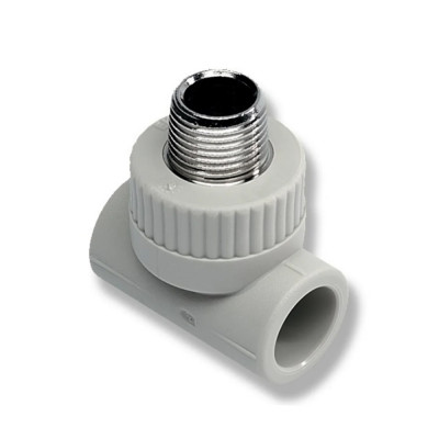 PP-R Тройник с металлической наружной резьбой 1/2”x20мм, Wavin 