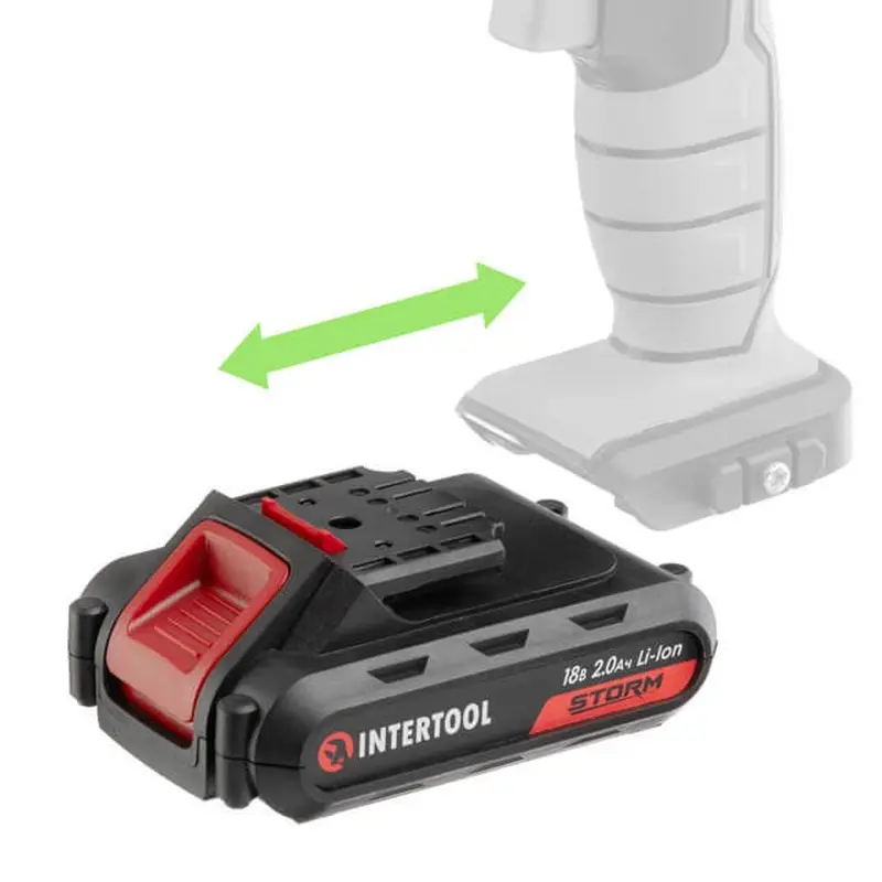 Акумулятор Li-Ion 18 В 2.0 Аг для дриля-шурупокрута WT-0314/WT-0313/WT-0317 INTERTOOL WT-0312 Акумулятор Li-Ion 18 В 2.0 Аг для дриля-шурупокрута WT-0314/WT-0313/WT-0317 INTERTOOL WT-0312