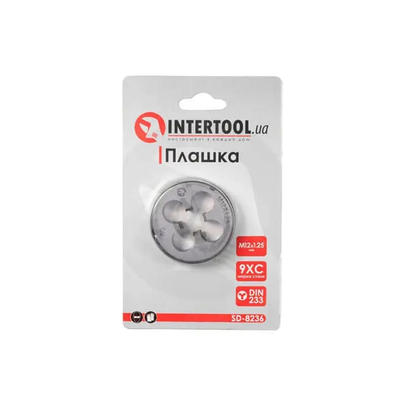 Плашка M12x1,25 мм INTERTOOL SD-8236 Плашка M12x1,25 мм INTERTOOL SD-8236