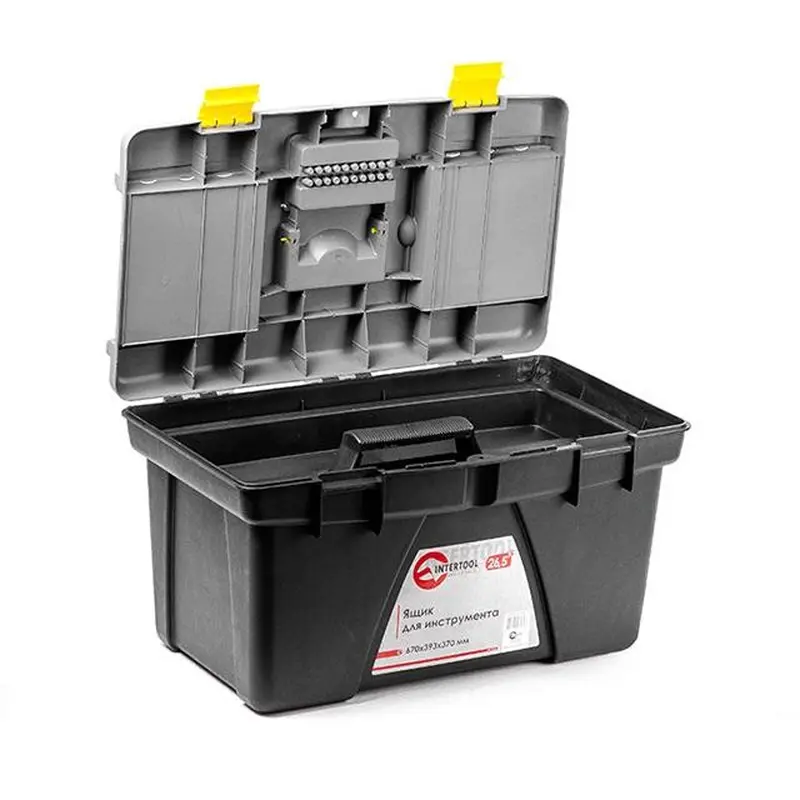 Ящик для інструменту 26.5" 670*393*370 мм INTERTOOL BX-0326 Ящик для інструменту 26.5" 670*393*370 мм INTERTOOL BX-0326