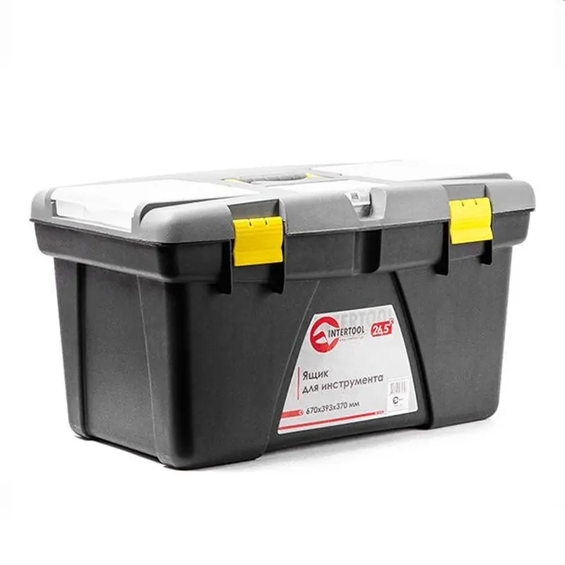 Ящик для інструменту 26.5" 670*393*370 мм INTERTOOL BX-0326 Ящик для інструменту 26.5" 670*393*370 мм INTERTOOL BX-0326