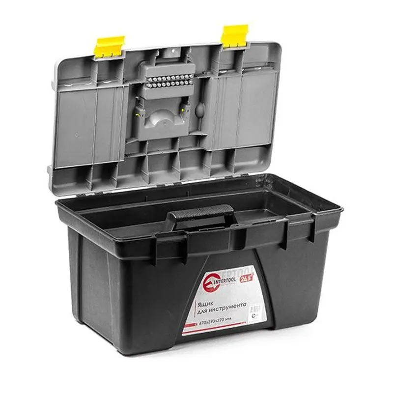 Ящик для інструменту 26.5" 670*393*370 мм INTERTOOL BX-0326 Ящик для інструменту 26.5" 670*393*370 мм INTERTOOL BX-0326