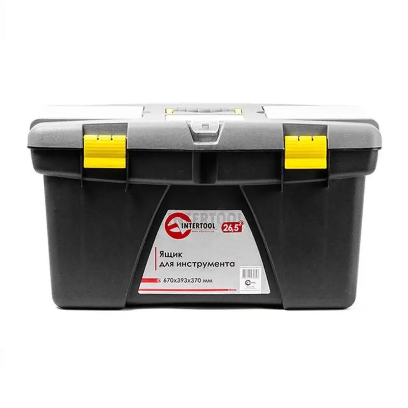 Ящик для інструменту 26.5" 670*393*370 мм INTERTOOL BX-0326 Ящик для інструменту 26.5" 670*393*370 мм INTERTOOL BX-0326
