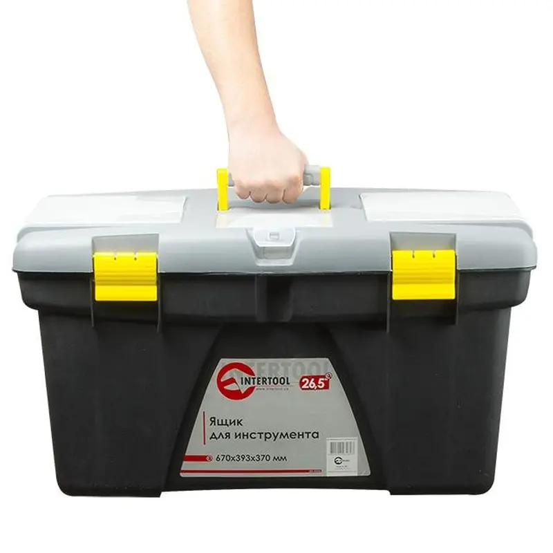 Ящик для інструменту 26.5" 670*393*370 мм INTERTOOL BX-0326 Ящик для інструменту 26.5" 670*393*370 мм INTERTOOL BX-0326