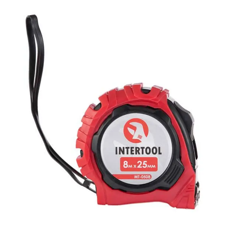 Рулетка з фіксатором 8м * 25мм "Магніт" INTERTOOL MT-0508 Рулетка з фіксатором 8м * 25мм "Магніт" INTERTOOL MT-0508