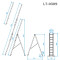 Драбина з алюмінію, 3-секційна універсальна розкладна, 3х9 сход., 5,93 м INTERTOOL LT-0309