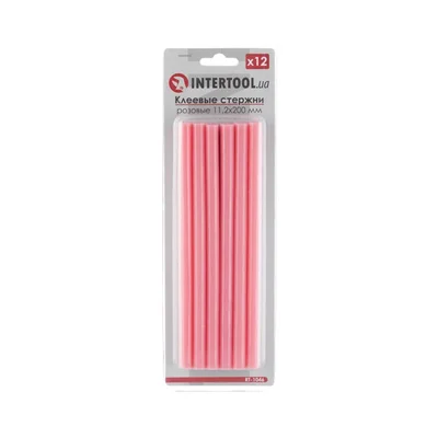Комплект стрижнів клейових рожевих 11,2 мм * 200 мм, 12 шт. INTERTOOL RT-1046