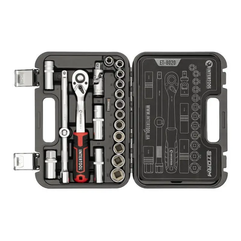 Набір інструментів 1/2 ", 20 од., Cr-V STORM INTERTOOL ET-8020 Набір інструментів 1/2 ", 20 од., Cr-V STORM INTERTOOL ET-8020