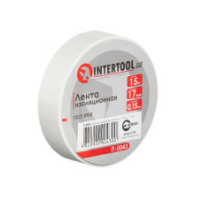 Стрічка ізоляційна, 17 мм * 15 м * 0.15 мм, біла INTERTOOL IT-0043