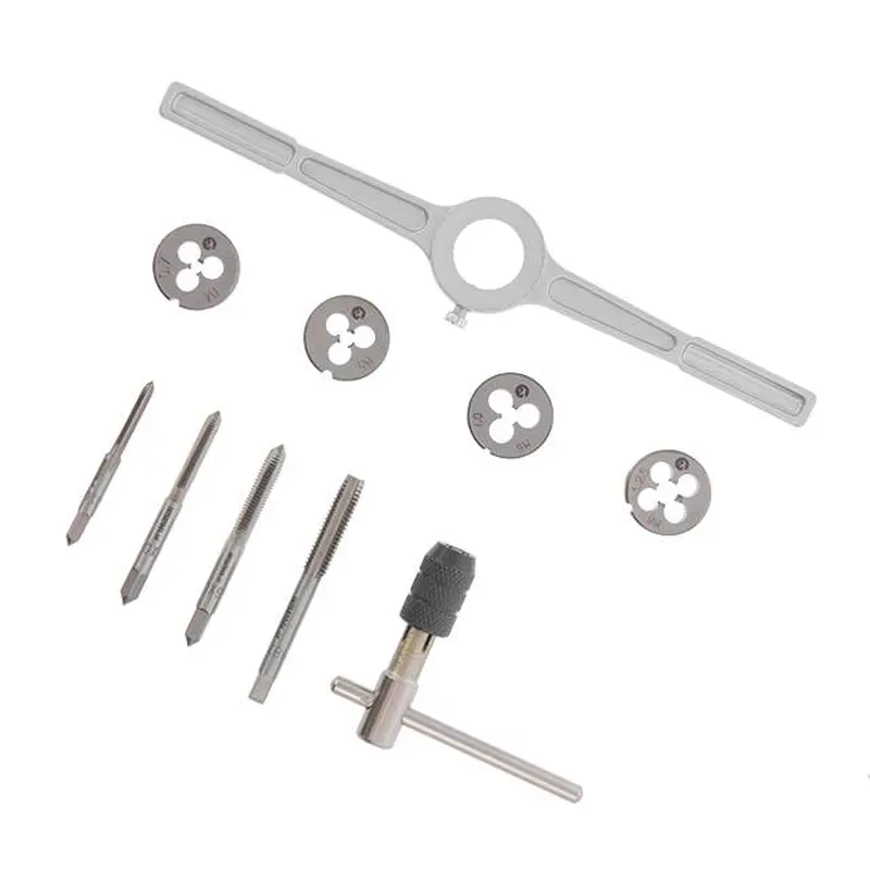 Набір плашок M4-M8 і мітчиків M4-M8, 10 од. INTERTOOL SD-8025 Набір плашок M4-M8 і мітчиків M4-M8, 10 од. INTERTOOL SD-8025