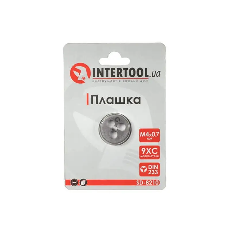 Плашка M4x0,7 мм INTERTOOL SD-8210 Плашка M4x0,7 мм INTERTOOL SD-8210