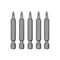 Комплект насадок викруткових PZ1 1/4" * 50 мм, ACR, S2, уп. 5 од., STORM INTERTOOL VT-0203