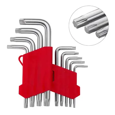 Набір ключів Г-подібних TORX 9 шт, Т10-Т50, CrV, Small INTERTOOL HT-0607 Набір ключів Г-подібних TORX 9 шт, Т10-Т50, CrV, Small INTERTOOL HT-0607