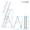 Драбина з алюмінію, 3-секційна універсальна розкладна, 3х8 сход., 5,09 м INTERTOOL LT-0308