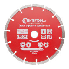 Диск відрізний сегментний алмазний, 180мм, 22-24% INTERTOOL CT-1009