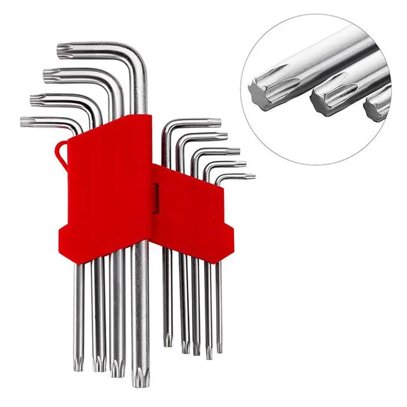 Набір ключів Г-подібних TORX 9 шт, Т10-Т50, Cr-V, Big INTERTOOL HT-0608