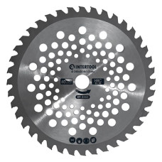Ніж для мотокоси/тримера з твердосплавними напайками ø255x25.4x1.2 мм 40T, HRC 82-86, хвилеподібний INTERTOOL DT-2352