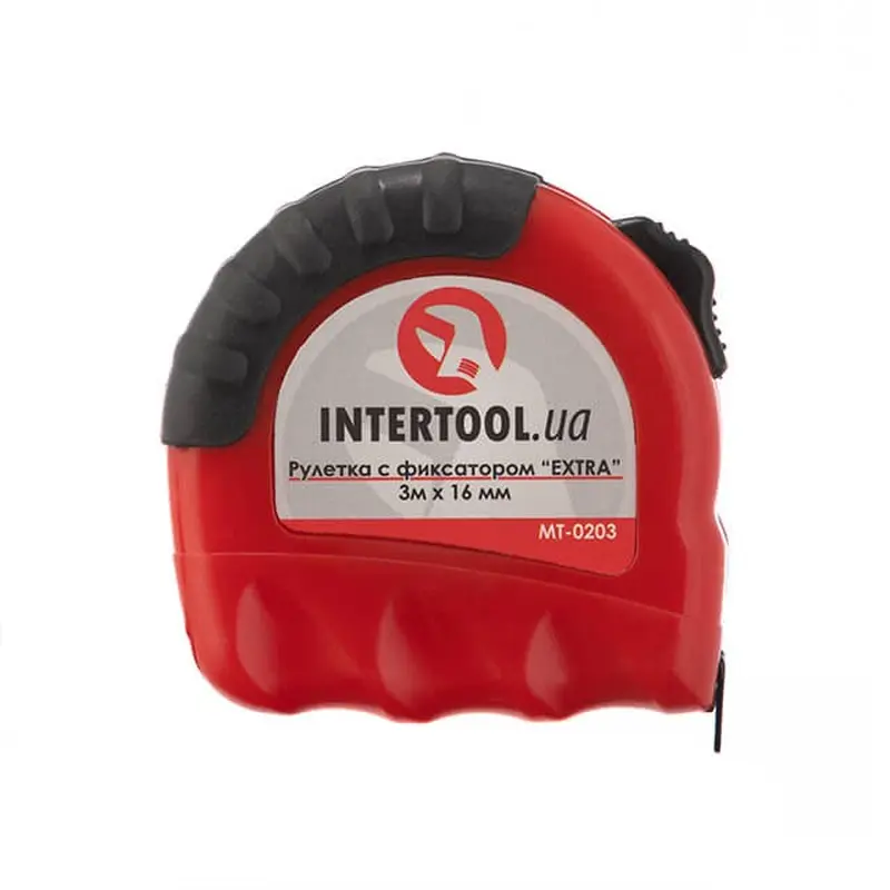 Рулетка з металевим полотном 3м x 16мм "EXTRA" INTERTOOL MT-0203 Рулетка з металевим полотном 3м x 16мм "EXTRA" INTERTOOL MT-0203