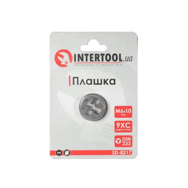 Плашка M6x1,0 мм INTERTOOL SD-8217 Плашка M6x1,0 мм INTERTOOL SD-8217