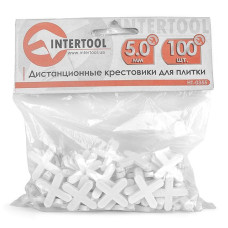 Набір дистанційних хрестиків для плитки 5.0 мм / 100 шт INTERTOOL HT-0355