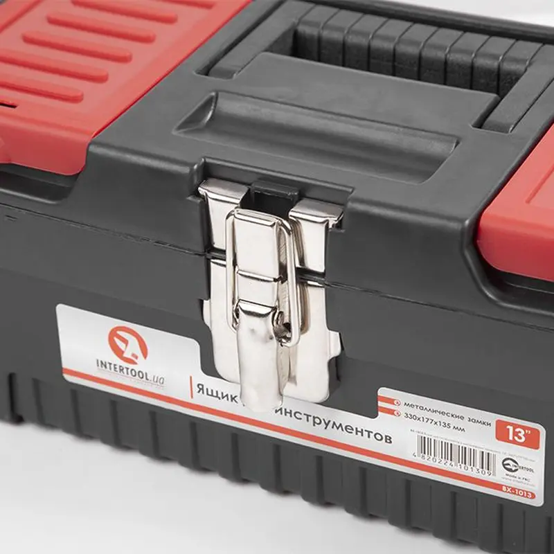 Ящик для інструментів з металевими замками 13", 330*177*135 мм INTERTOOL BX-1013 Ящик для інструментів з металевими замками 13", 330*177*135 мм INTERTOOL BX-1013