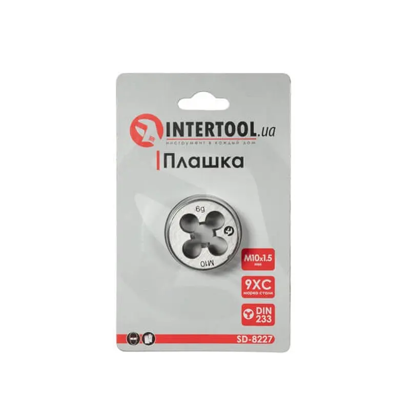Плашка M10x1,5 мм INTERTOOL SD-8227 Плашка M10x1,5 мм INTERTOOL SD-8227
