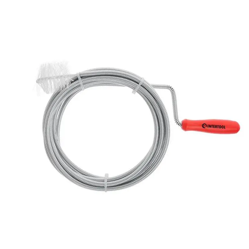 Трос для чищення труб 6 мм * 3 м, наконечник: рифлений дріт INTERTOOL HP-1005