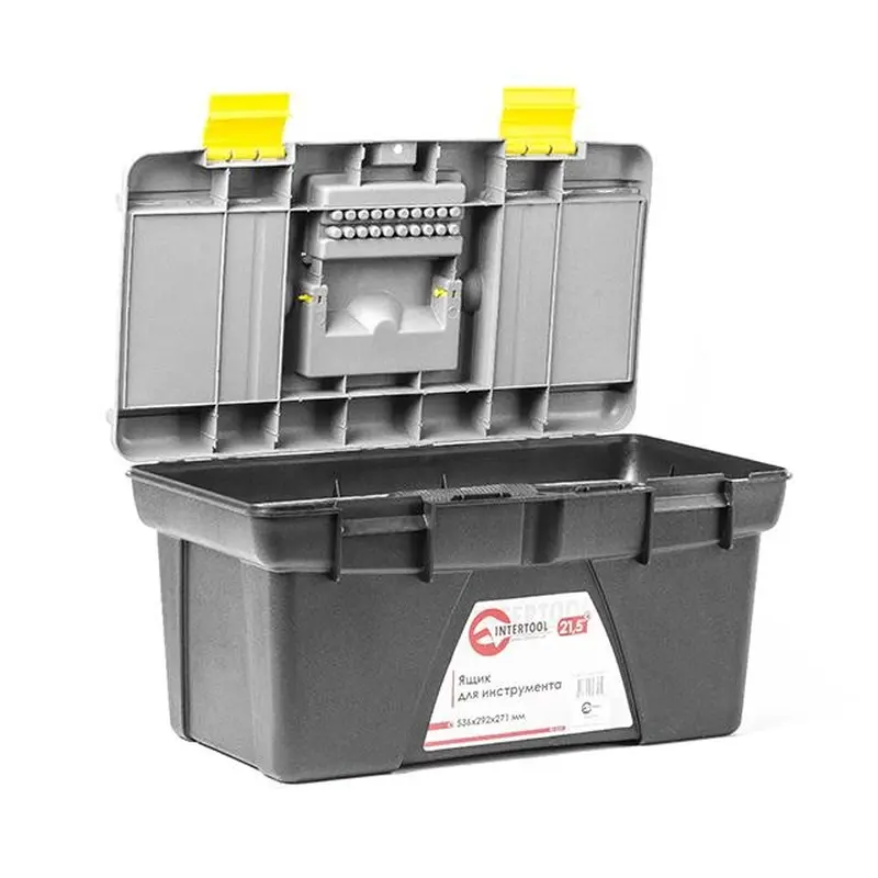 Ящик для інструменту 21.5" 536*292*271 мм INTERTOOL BX-0321 Ящик для інструменту 21.5" 536*292*271 мм INTERTOOL BX-0321