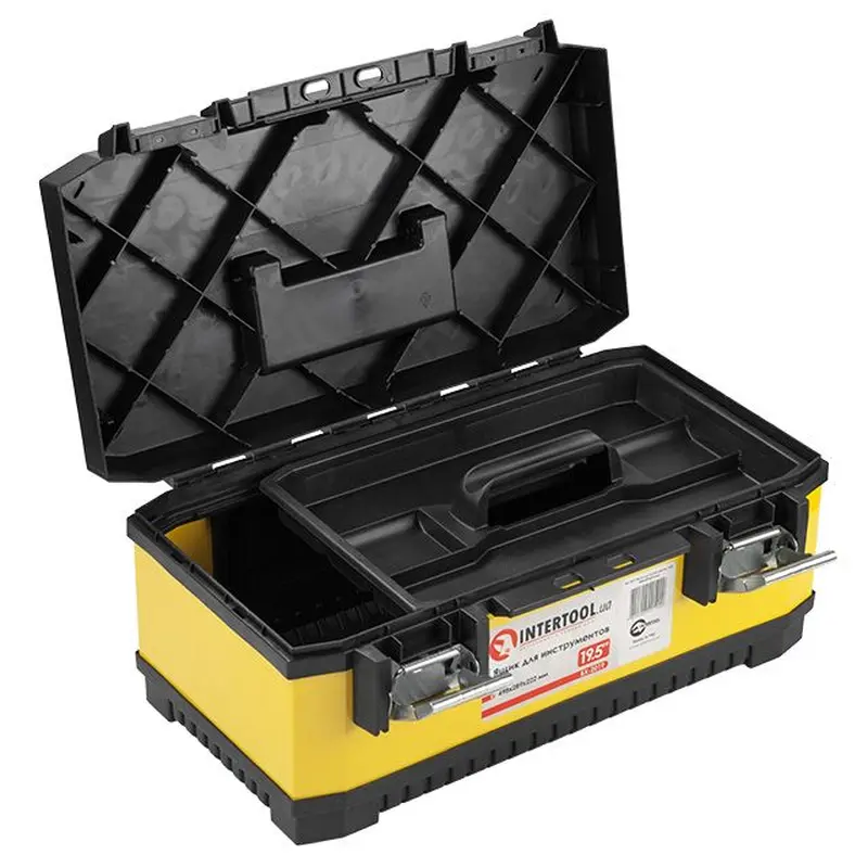 Ящик для інструментів з металевими замками 19.5" 498*289*222 мм INTERTOOL BX-2019 Ящик для інструментів з металевими замками 19.5" 498*289*222 мм INTERTOOL BX-2019