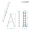 Драбина з алюмінію, 2-секційна універсальна розкладна, 2х8 сход., 3,69 м INTERTOOL LT-0208