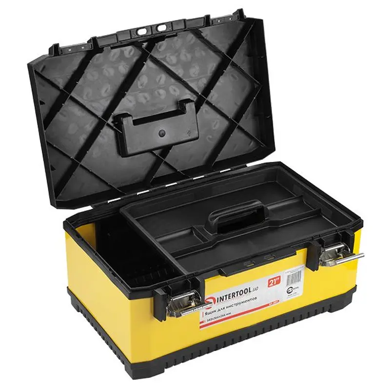 Ящик для інструментів з металевими замками 21", 534*366*266 мм INTERTOOL BX-2021 Ящик для інструментів з металевими замками 21", 534*366*266 мм INTERTOOL BX-2021