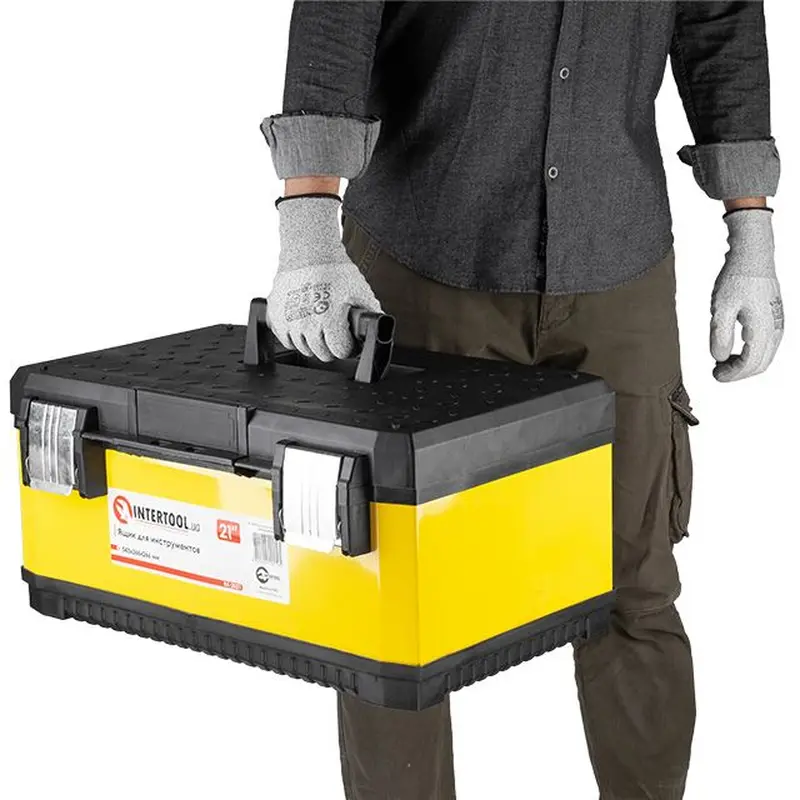 Ящик для інструментів з металевими замками 21", 534*366*266 мм INTERTOOL BX-2021 Ящик для інструментів з металевими замками 21", 534*366*266 мм INTERTOOL BX-2021